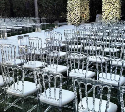 Wholesale Wedding Event Resin Clear Acrylic Transparent Napoleon Chairs