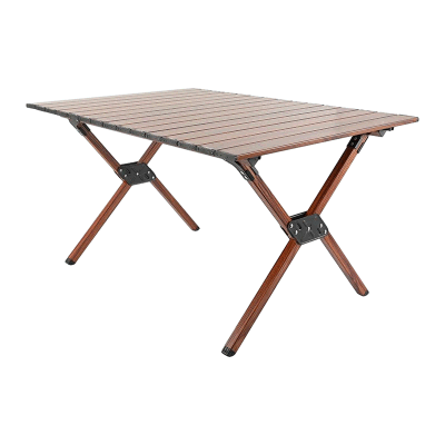 Foldable Small Size Camping Table with Wood Grain Design