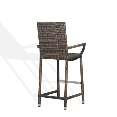 Outdoor Hotel Restaurant Dining Bar Stool Arm Rattan Chairs