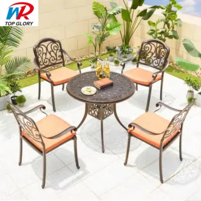 Factory Price Cast Aluminum Furniture Outdoor Garden Furniture Dining Table and Chair Set