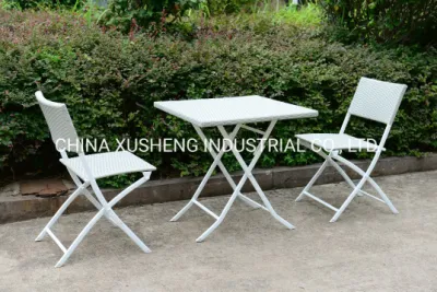 Patio Outdoor Coffee Chair Garden Table Rattan Folding Chair Furniture Set