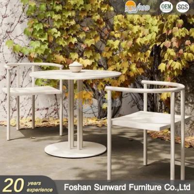  Wholesale Modern Home Hotel Restaurant Garden Patio Outdoor Dining Room Aluminum Table and Chair Furniture Sets