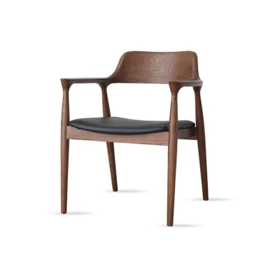  High Quality Modern Leather Upholstered Wooden Dining Chair Dining Room Chair