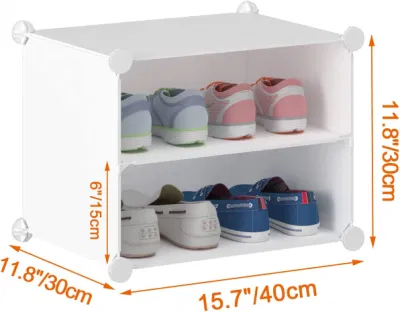  32 Pair Plastic Shoe Shelves Organizer for Closet Hallway Bedroom Entryway
