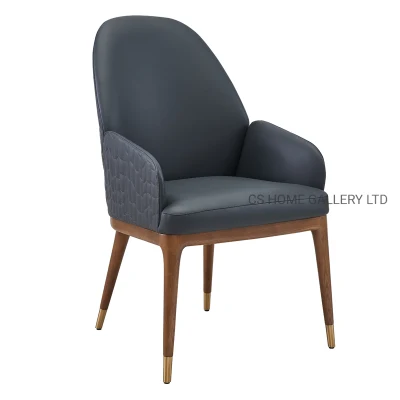 Wooden Furniture Modern PVC Hotel Restaurant Arm Dining Chair