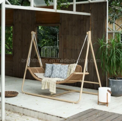 Aluminium PE Rattan Outdoor Furniture Leisure Double Patented Swing Hanging Chair