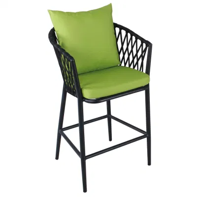Hot Selling Patio Furniture Outdoor Restaurant Rope Woven High Bar Stool