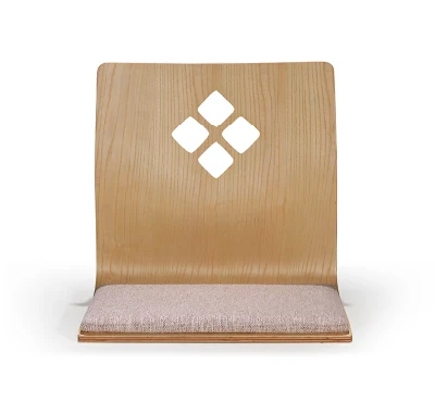 Ergonomic Ply Wood Board Legless Floor Tatami Chair with Pad