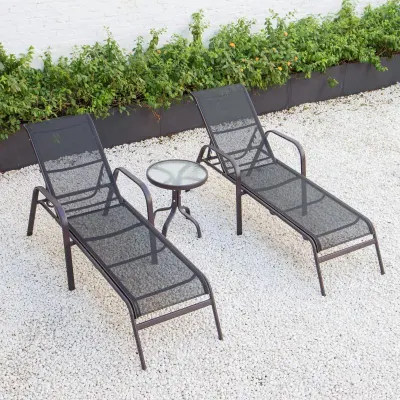 Modern Outdoor Furniture Aluminum Furniture Sling Reclining Beach Sun Lounger