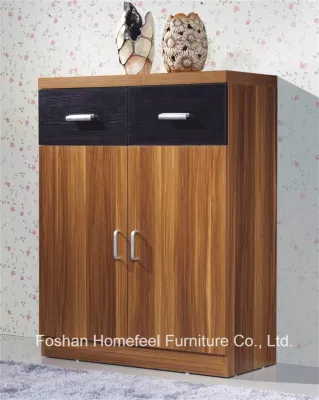 Durable 2 Door + 2 Drawer Wooden Shoe Cabinet (HHSR04T)