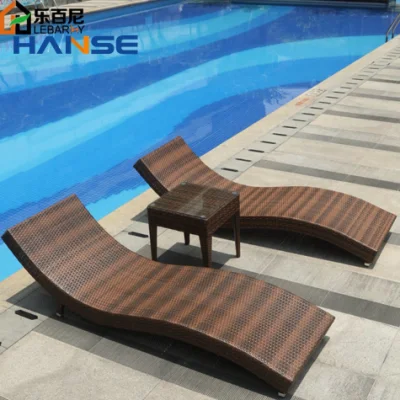 EVA Natural Resin Waterproof Cushion Reclining Sun Beds Beach Lounger Sun Lounge for Hotels
