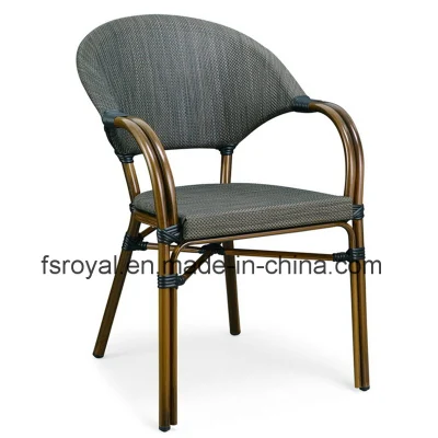  Wholesale Outdoor Restaurant Furniture French Bistro Polyester Mesh Fabric Dining Chair