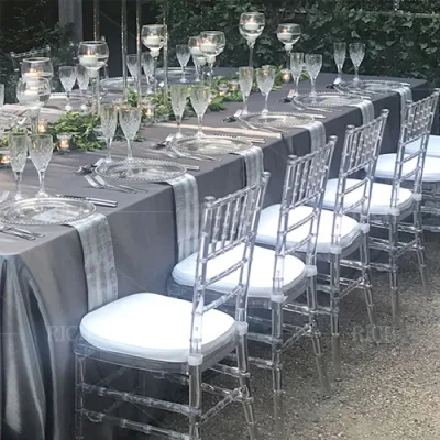 Hotel Banquet Event Chair Party Stackable Chiavari Wedding Chairs with Cushion Wedding Transparent Clear Acrylic Chiavari Chair