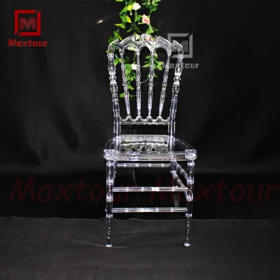 Chaivari Chair Clear Crystal Resin Napoleon Chair for Outdoor Wedding Transparent Basic
