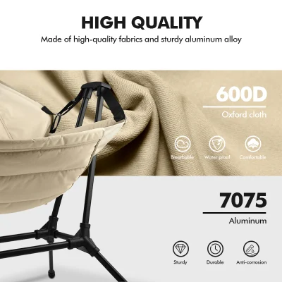 Outdoor Portable Folding Rocking Chair Lounge Chair Adult Aluminum Alloy Leisure Camping Picnic Chair
