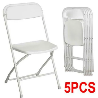 Commercial Grade White Plastic Folding Beach Chair for Indoor or Outdoor Events