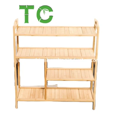 Wholesale Bamboo Shoe Rack with Boots Storage, 4 Tier Boot Shelf for Closets, Multifunctional Shoes Organizer for Entryway Hallway