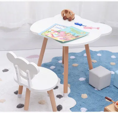 Little Bear Kindergarten Kids Wooden Table and Chair Set Children Furniture Set