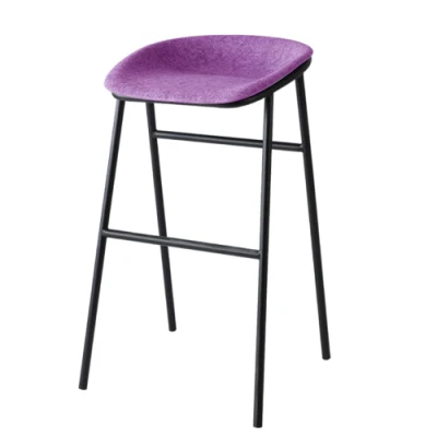 Kitchen Modern Design Metal Legs Recycled Pet Felt Seat High Bar Chair Counter Stool for Event