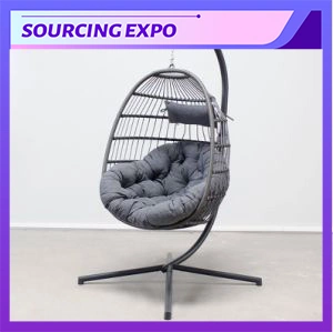 New Design Home Hotel Furniture Outdoor Garden Patio Folding Foldable Hanging Rattan Wicker Egg Hammock Swing Chair