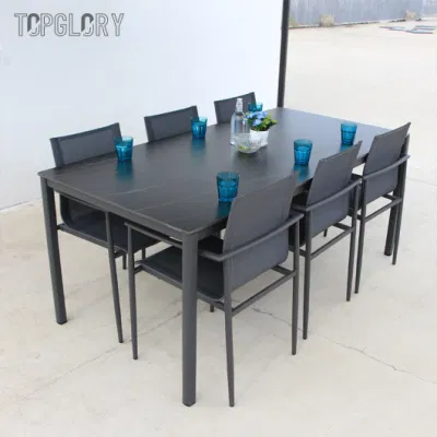 Outdoor Furniture High Quality PE Rattan Wicker Bistro Cafe Garden Aluminum Metal Patio Chair and Table Dining Set