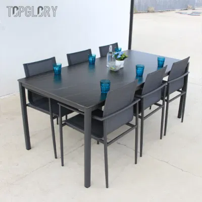  Outdoor Furniture High Quality PE Rattan Wicker Bistro Cafe Garden Aluminum Metal Patio Chair and Table Dining Set