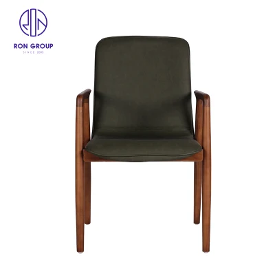 Wholesale Restaurant Furniture Black Ash Wood Solid Wood Soft Bag Back Dining Chair