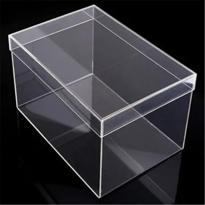 Wholesale Clear Transparent Plexiglass Shoe Box Rectangular Acrylic Display Stand
