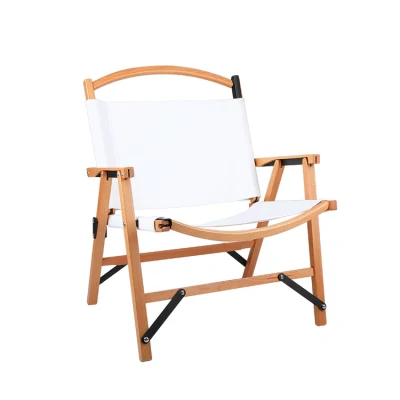  New Wood Chair Easy Folding Outdoor Camping Foldable Beech Chair White Natural Color Beech Wood Folding Chair