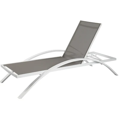  Hot Sell Aluminum Outdoor Beach Chair Chaise Lounge for Poolside Sun Lounge