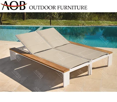  Customized Outdoor Garden Hotel Home Furniture Sets Beach Seaside Double Lounge Chair Daybed Sunbed Sun Lounger
