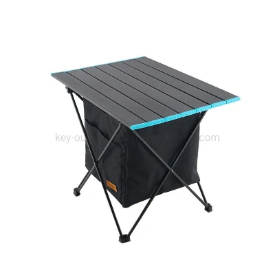 Adjustable Table Leg Camp Field Aluminum Folding Small Table Adjustable Height Lightweight Garden Desk Portable Camping Table for Picnic