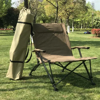 Strong Folding Camping Chair Heavy Duty Garden Chair with Armrest