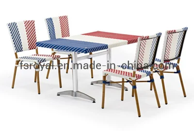  Garden Outdoor Rattan Furniture Restaurant Table and Chair Wicker Dining Set