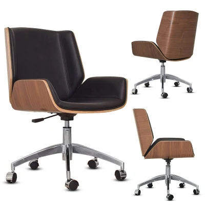 Medium Back Bentwood Office Chair Bentwood with Aluminium Base
