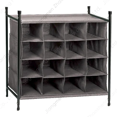  16-Compartment Shoes Shelf Cubby Organizer Stands Storage Shoe Rack