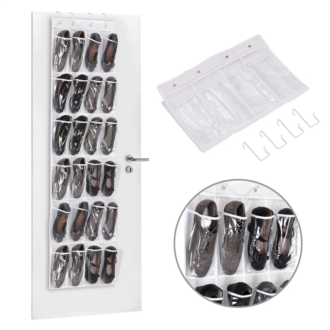 Door Shoe Organizer 12 Large Mesh Pockets Hanging Narrow Closet Door Esg11203