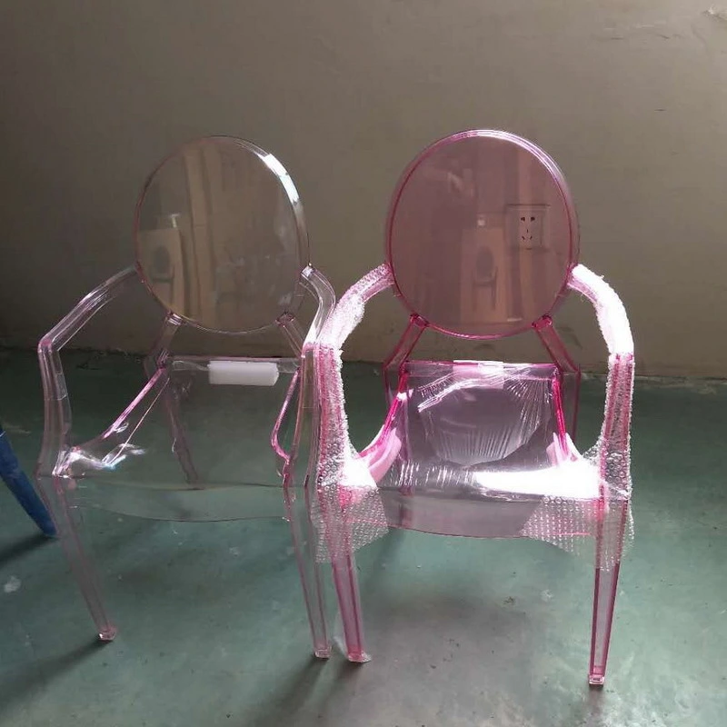 Kindergarten Furniture Children Acrylic Resin Ghost Dining Arm Party Chairs