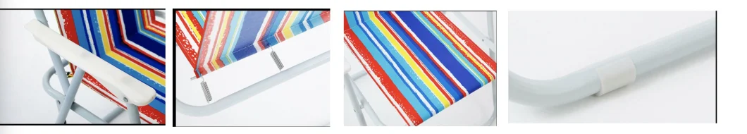 Custom Lightweight Wholesale Blue White Striped Canvas Beach Cheap Fishing Collapsible Outdoor Folding Chair