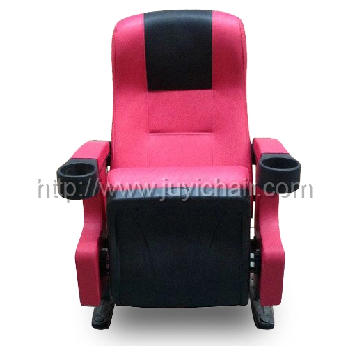 Juyi Company Reasonable Price Leather Cover Commercial Furniture Tip up Plastic Arm Cup Holder Padded Folding Chair