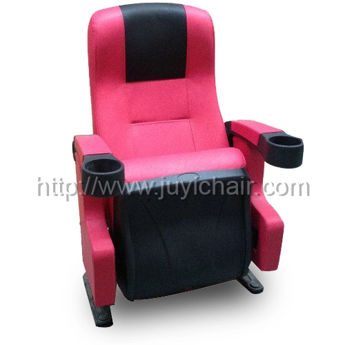 Juyi Company Reasonable Price Leather Cover Commercial Furniture Tip up Plastic Arm Cup Holder Padded Folding Chair