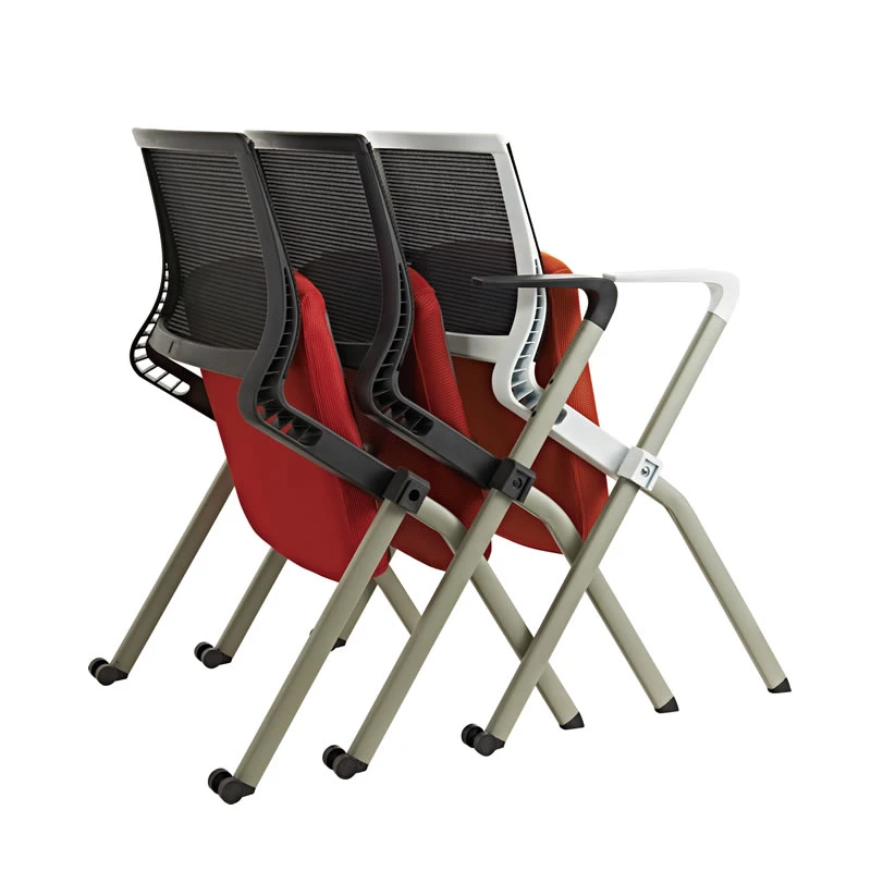 White Mesh Lecture Chair with Fold up Seat