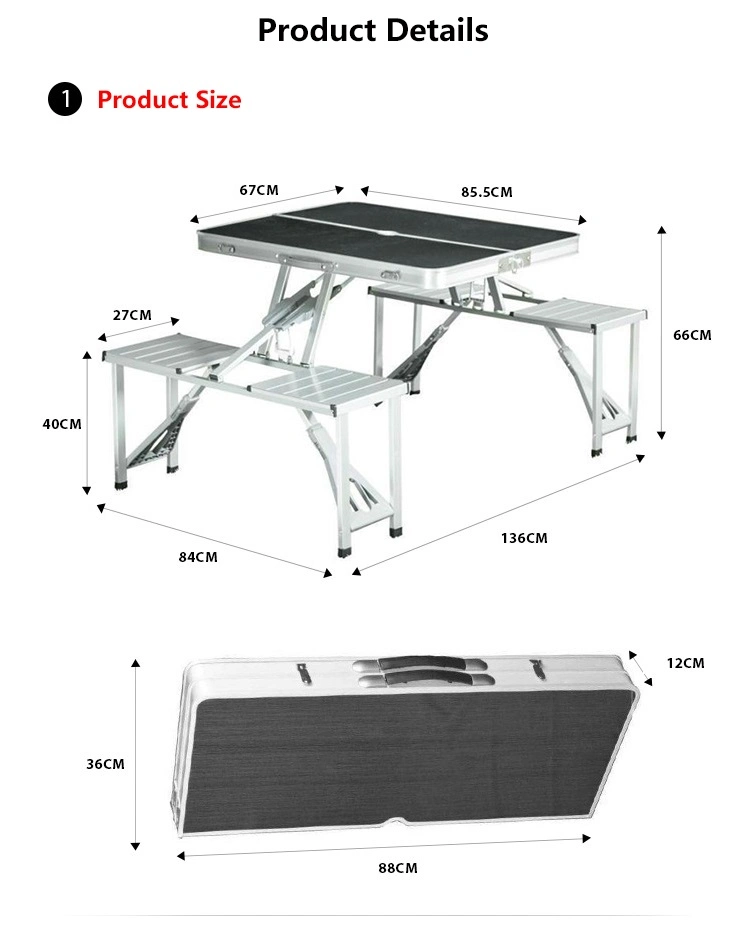 Aluminum Alloy Camping Folding Picnic Table