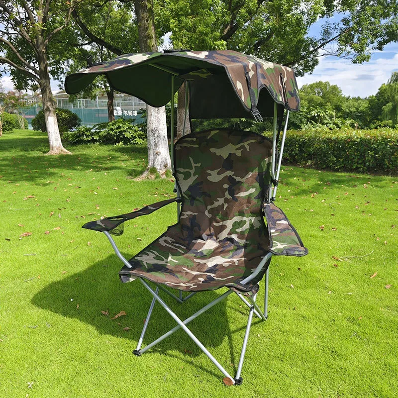 Lawn Chair, Camping Chairs with Shade Canopy and Carry Bag, Fold Fishing Chair for Outdoor Beach Camping Patio Chairs