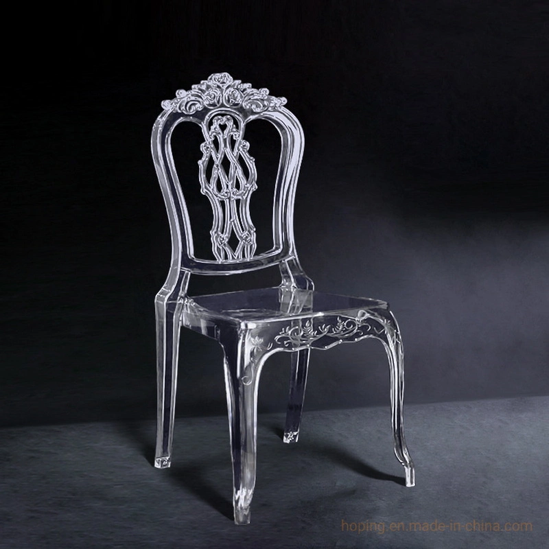 Clear Acrylic Transparent Resin Princess Chair with Arm Rest Wedding Crystal Plastic Polycarbonate Tiffany French Louis Chair Chiavari Event Rental Ghost Chair