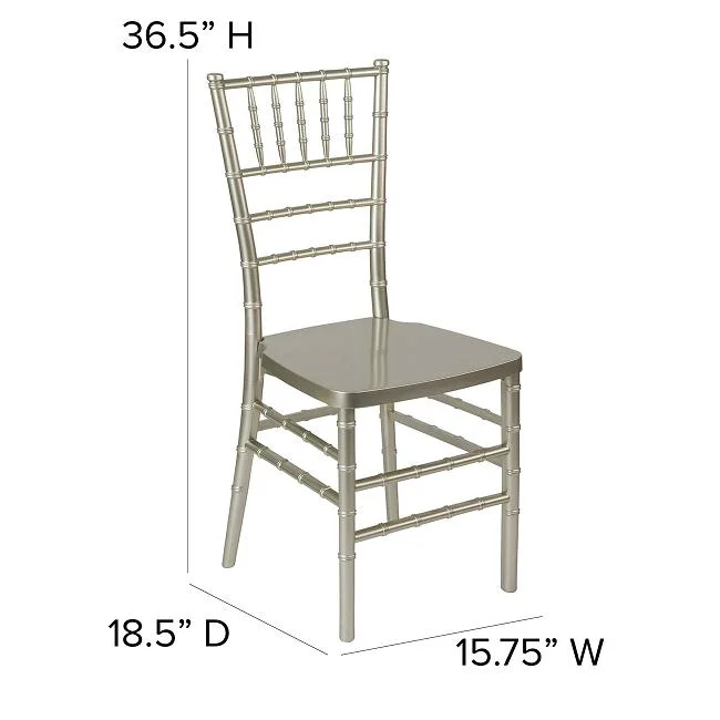 Metal Resin Champagne Stackable Tiffany Chiavari Chairs for Wedding Party