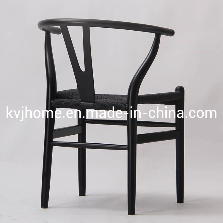 Kvj-6033b Hot-Selling Dining Room Black Wishbone Y Chair