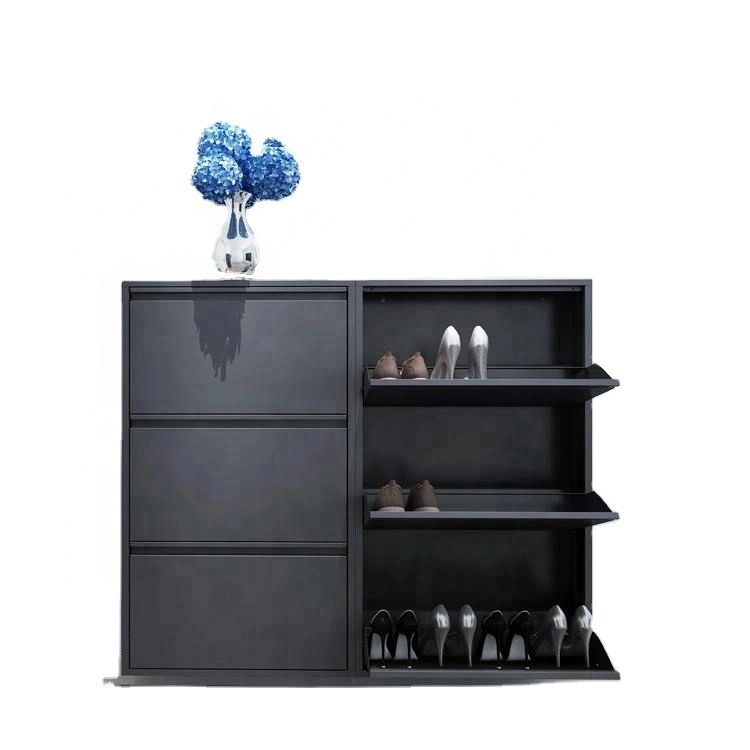 3 Layers Metal Shoe Cabinet Storage Organizer Living Room Shoe Rack Holder