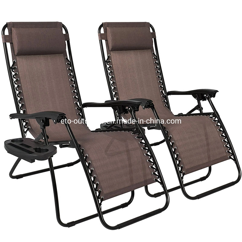 2 Packed Folding Patio Zero Gravity Chair Leisure Deck Chair Chaise Longue Chair Sling Chair