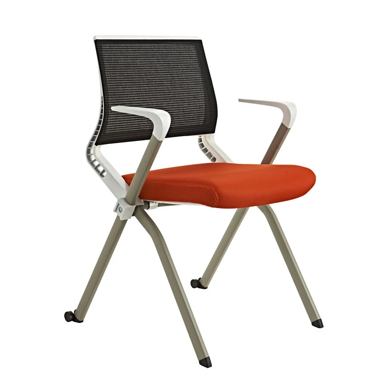 White Mesh Lecture Chair with Fold up Seat